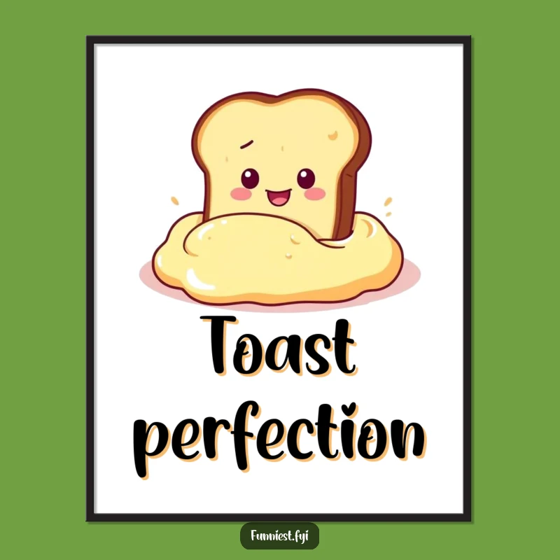 Funny Toast Butter Dive Digital Art - Instant Hilarious Breakfast Decor