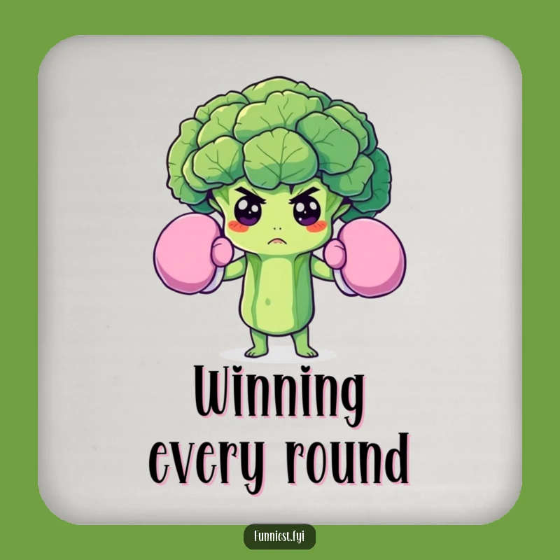 Funny Broccoli Boxer Coasters: Protect Surfaces with Veggie Power