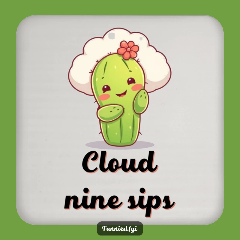 Funny Cactus Cloud Hug Coaster: Protect Surfaces with Gentle Charm