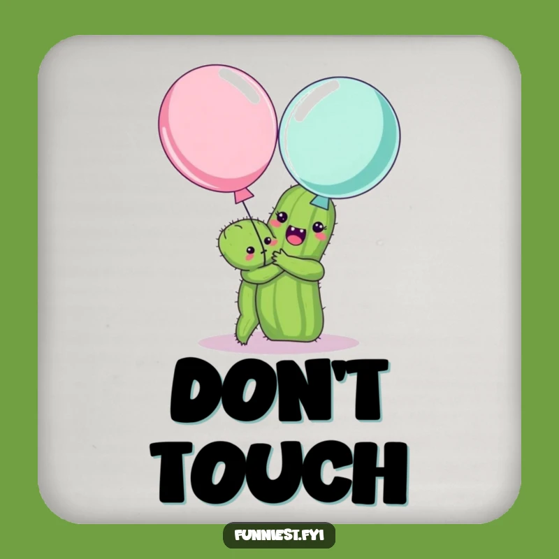 Funny Cactus Hugging Balloon Coaster - Protect Surfaces with a Laugh