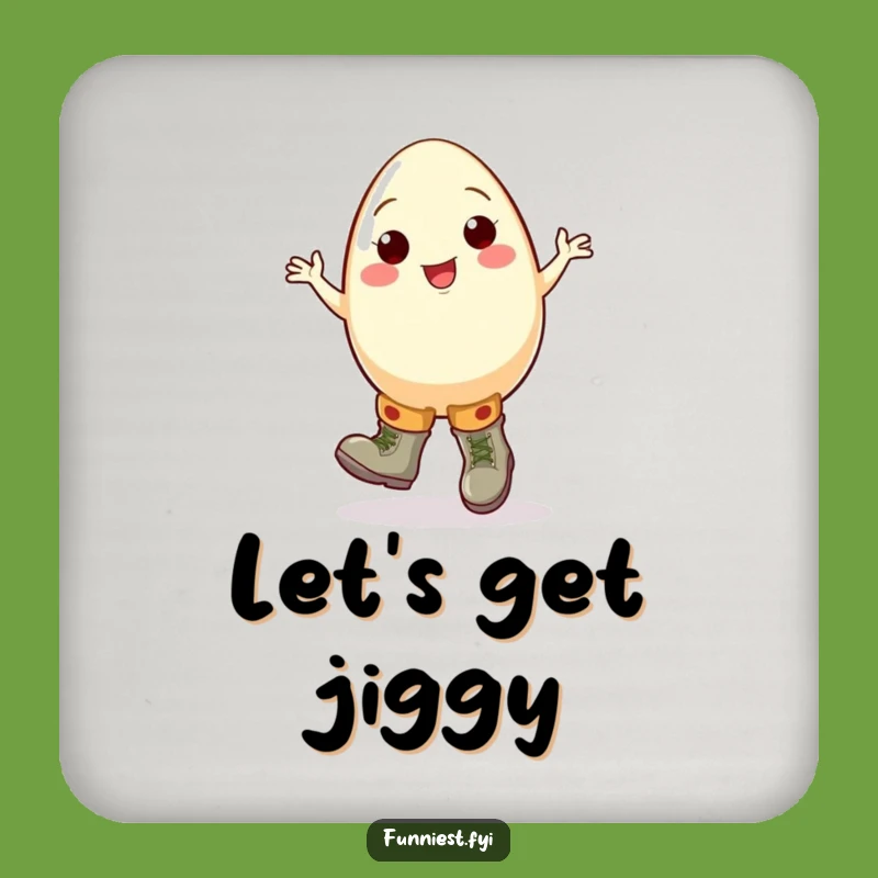 Funny Egg Jigging Boot Coaster, Cheerful Drink Protector, Humorous Home Gift