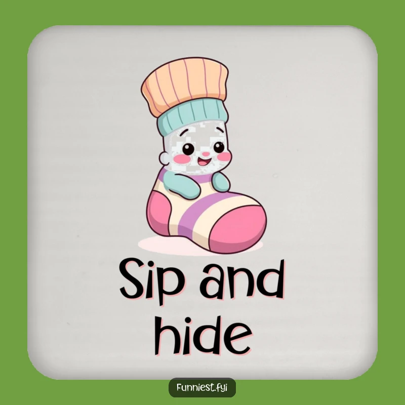 Funny Giggling Sock Coaster Set: Protect Surfaces with Playful Sock Humor