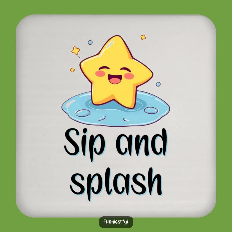 Funny Laughing Star Puddle Splash Coaster: Protect Surfaces with a Smile!