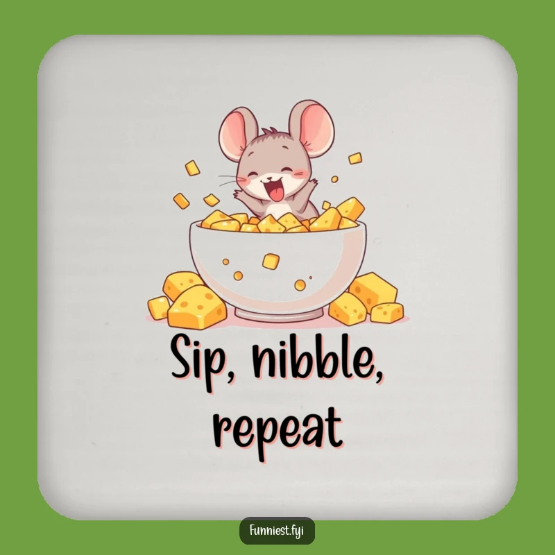 Funny Mouse Cheese Coaster, Humorous Protector for Amusing Surfaces