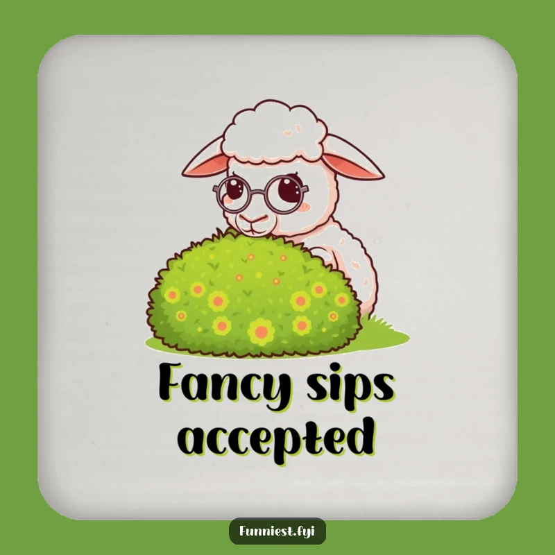Funny Smug Sheep Monocle Coaster Set - Posh Surface Protection