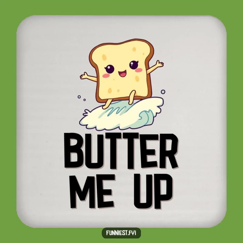 Funny Toast Surfing Butter Coaster - Hilarious Protection for Your Drink