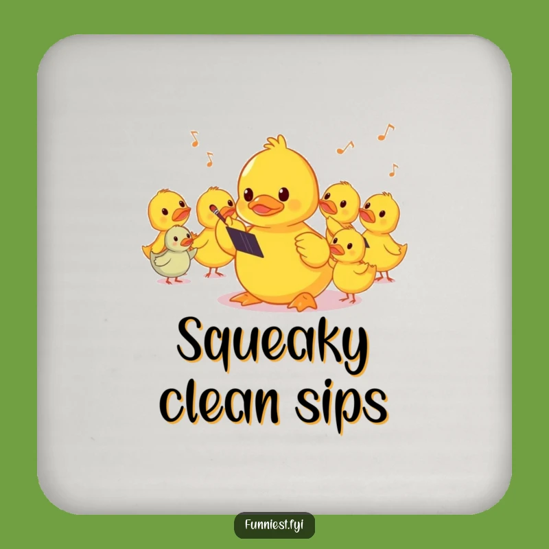 Funny Shy Duck Conductor Coaster: Protect Surfaces with Hilarious Musical Art