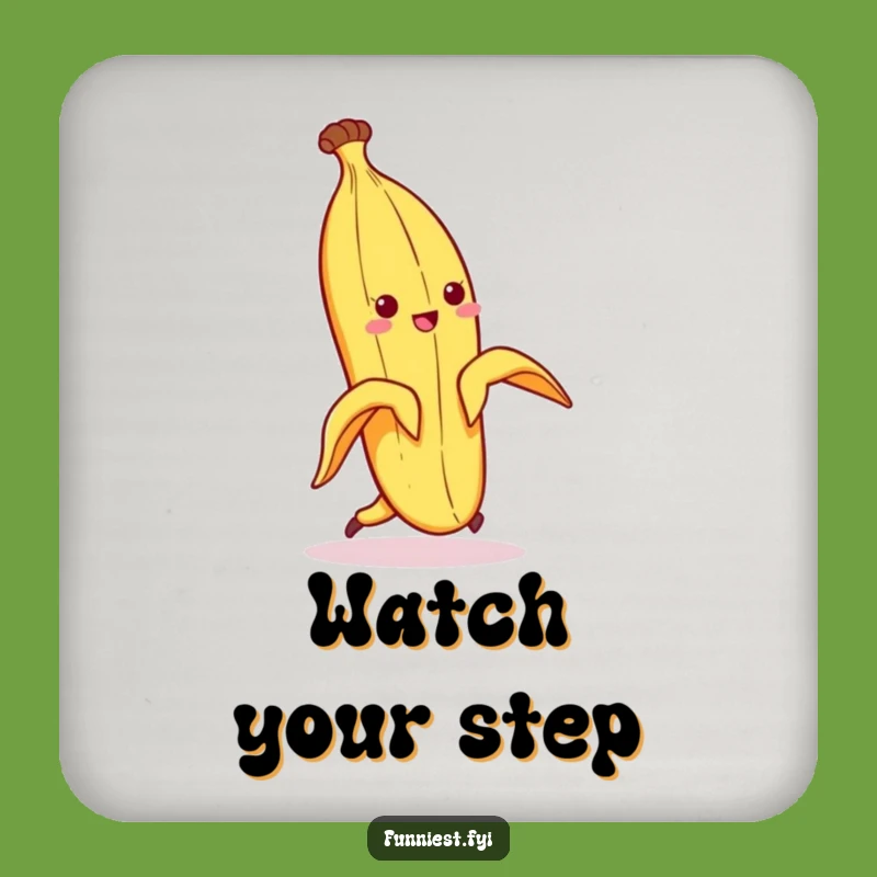 Funny Banana Peel Slip Coaster - Keep Surfaces Safe & Funny