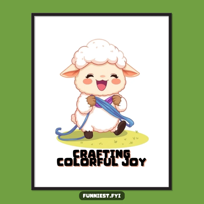 Funny Sheep Rainbow Knit Poster: Whimsical Wall Art for Creative Spaces