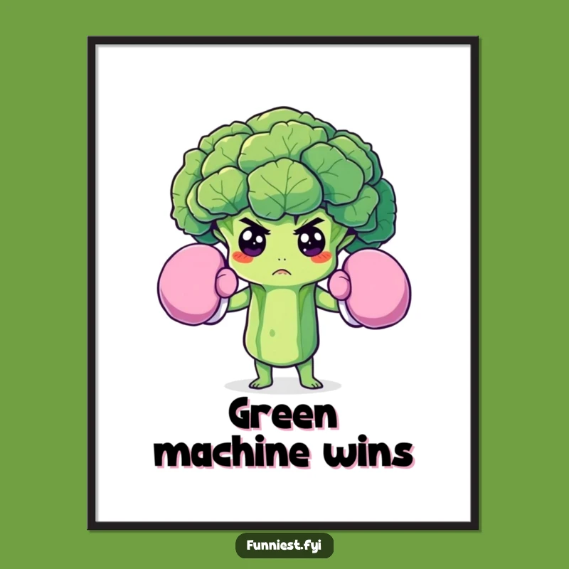 Funny Broccoli Boxer Poster: Determined Veggie Art for Your Wall