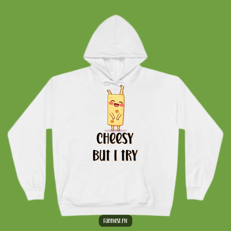 Cozy Funny Cheese Hoodie - Giggling Wedge Handstand Comfort Gift