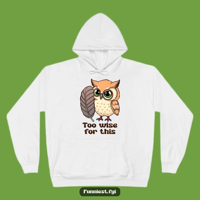 Funny Curious Owl Monocle Hoodie - Cozy Large Feather Owl Sweatshirt Funny Gift