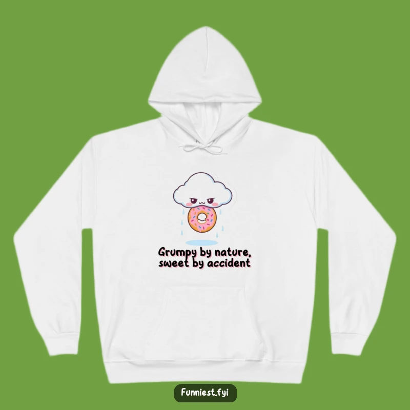 Funny Grumpy Cloud Donut Hoodie - Cozy & Hilarious Treat