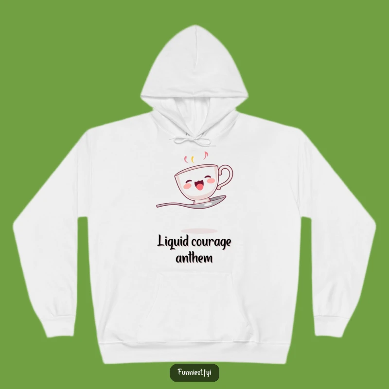 Funny Singing Teacup Spoon Hoodie - Cozy & Whimsical Sound Gift