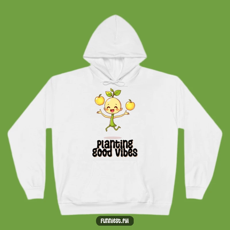 Funny Sprout Juggling Hoodie: Dancing Character's Focused Joy Cozy Wear, Gift!