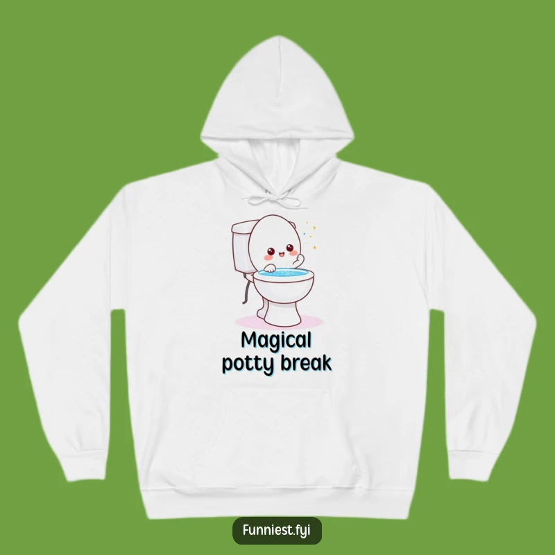 Funny Toilet Wish Hoodie: Friendly Character Granting Wishes Glitter Wear, Gift!