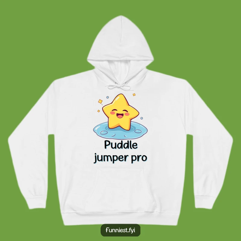 Funny Laughing Star Puddle Splash Hoodie: Cozy Comfort, Big Smiles!