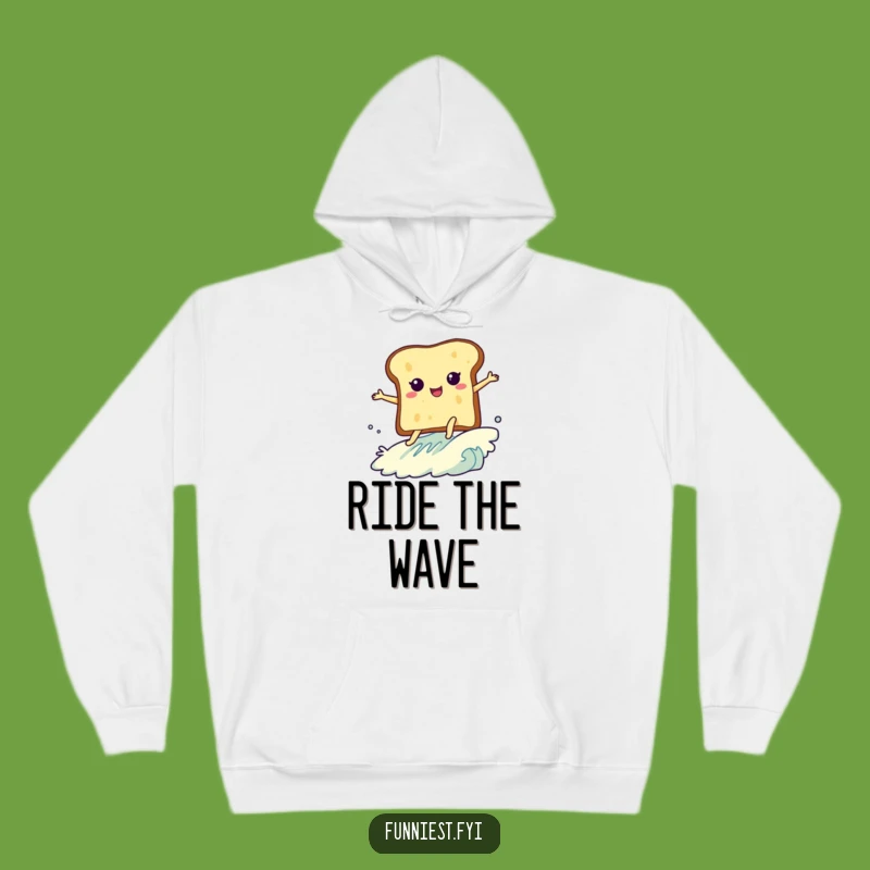 Funny Toast Surfing Butter Hoodie - Cozy & Hilarious Breakfast Wave Gear