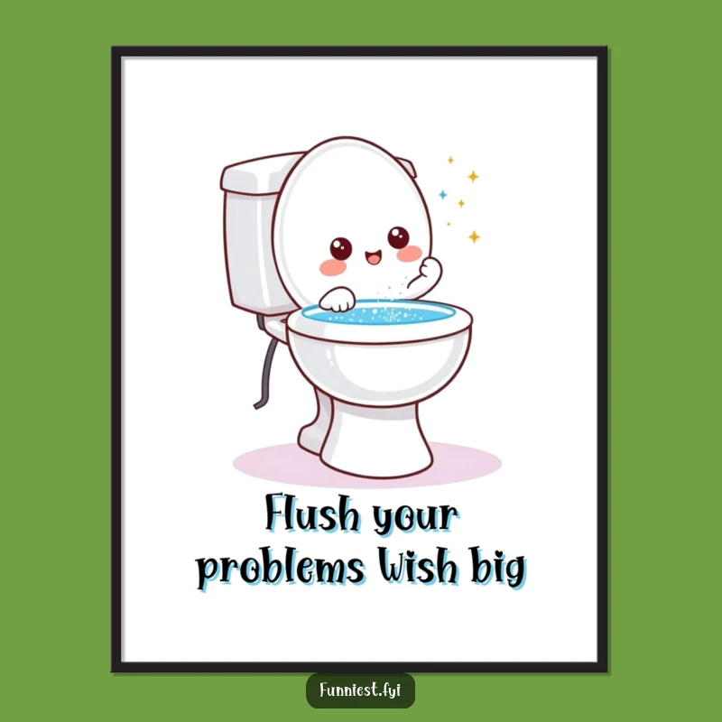 Free Printable Wall Art: Magical Toilet Wish Art for a Quirky Space