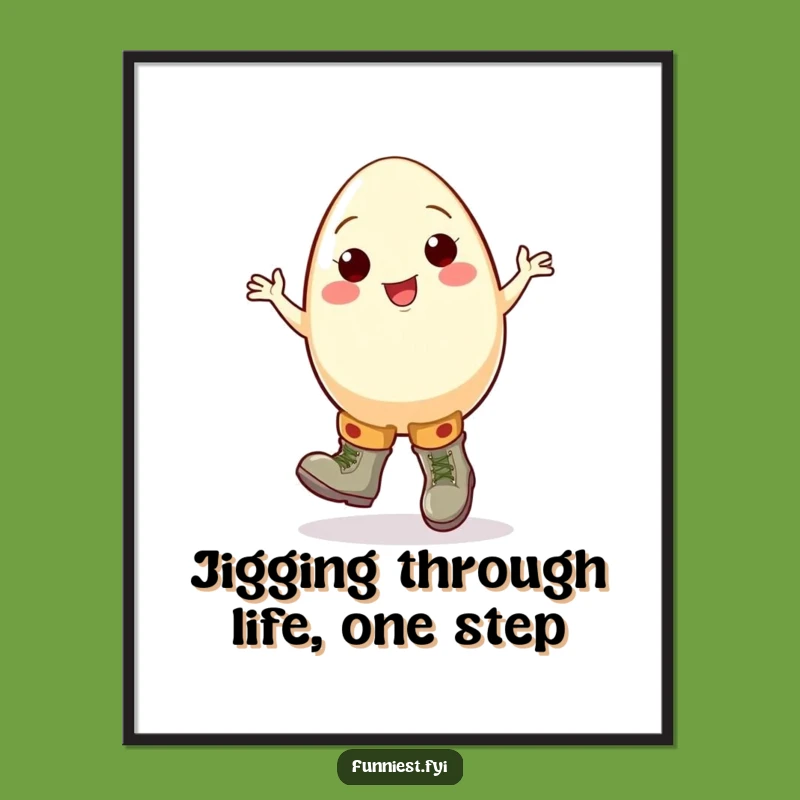 Funny Free Printable Wall Art: Cheerful Egg Dancing - Quirky Downloadable Decor
