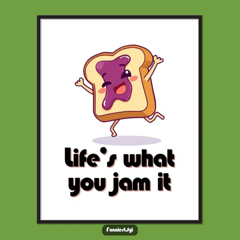 Funny Free Printable Wall Art: Giggling Toast Cartwheel Downloadable Art