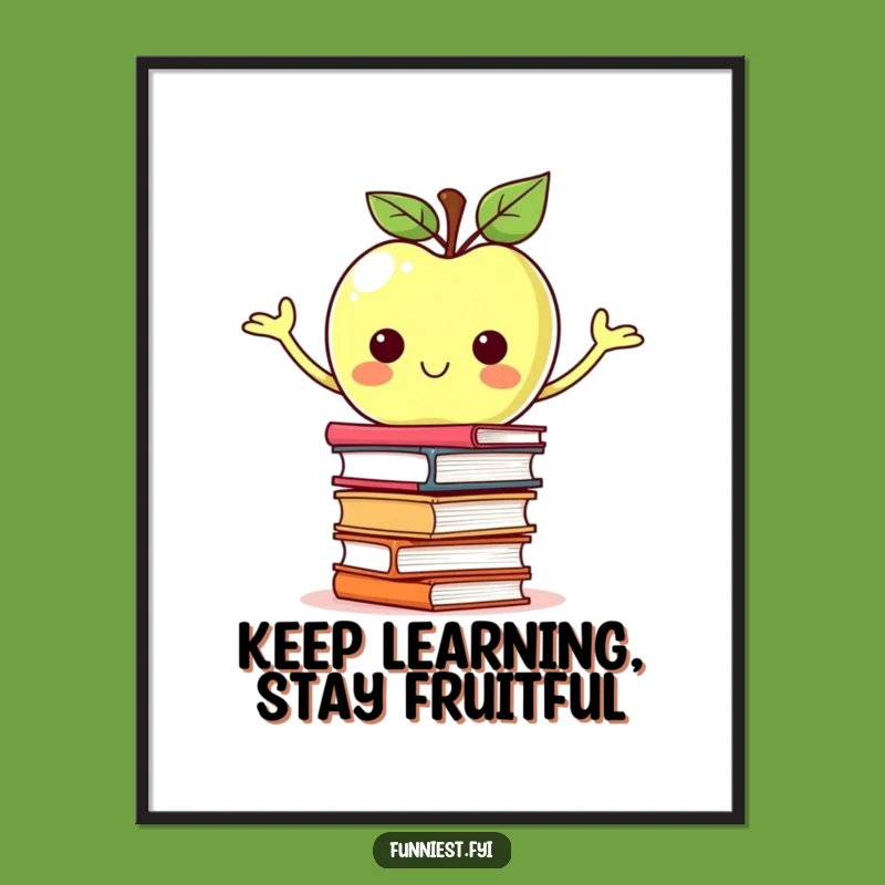 Funny Free Printable Wall Art: Smart Apple Scholar! Whimsical Downloadable Art