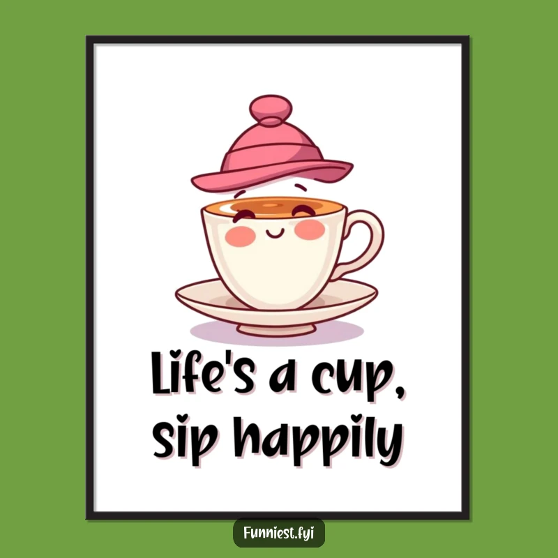 Funny Free Printable Wall Art: Spinning Teacup Downloadable Art