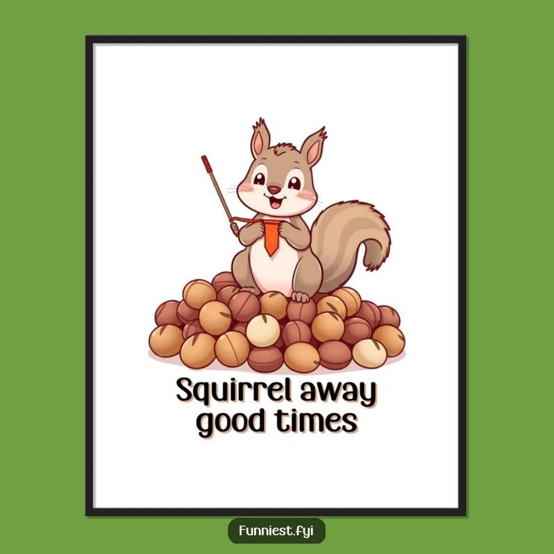 Funny Free Printable Wall Art: Squirrel Nut Hoard Triumph - Quirky Downloadable Decor