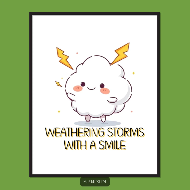 Free Printable Cloud Juggling Wall Art - Funny Weather Downloadable Decor