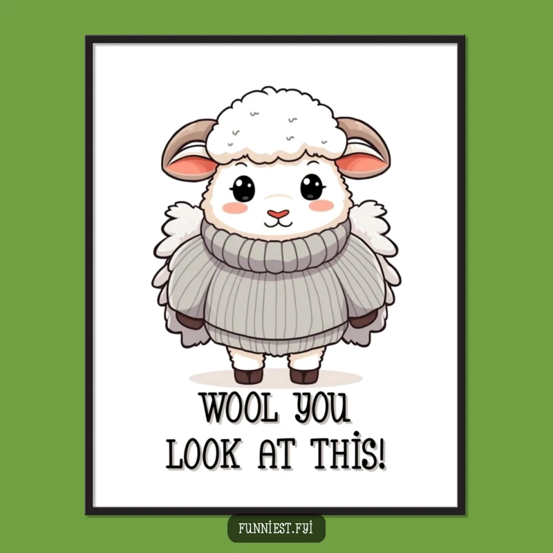 Funny Free Printable Wall Art: Sheep Sweater - Cozy Decor!
