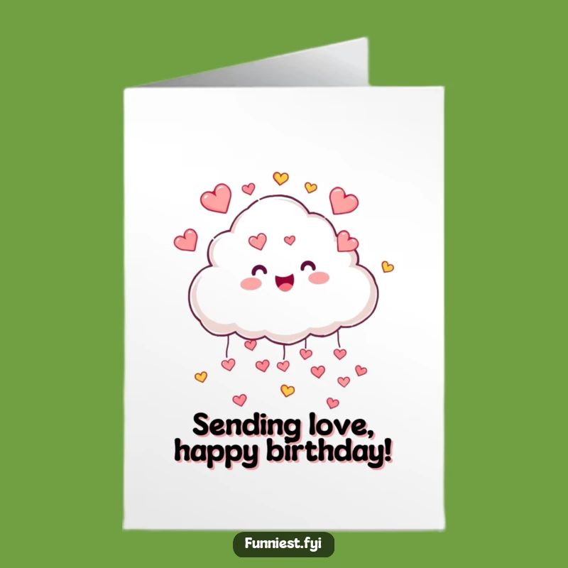 Free Printable Birthday Card: Happy Cloud Hearts, Sweet Downloadable Gift!