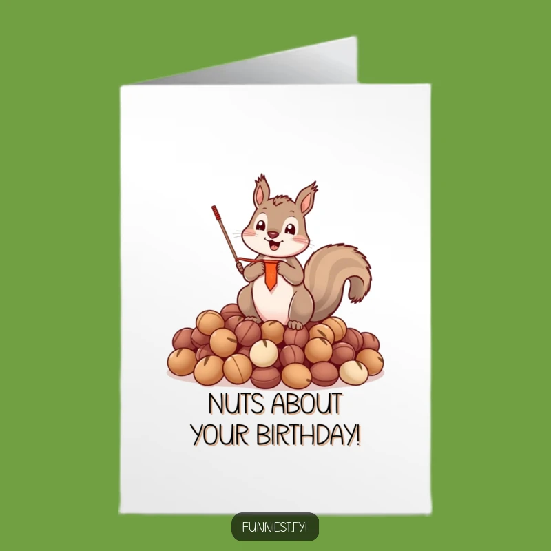 Free Printable Birthday Card: Squirrel Nut Triumph Banner - Funny Downloadable Gift Idea