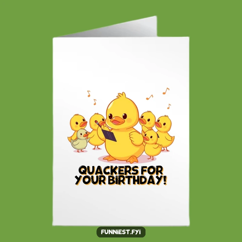 Funny Free Printable Birthday Card: Shy Duck Conducts! Downloadable Gift Delight