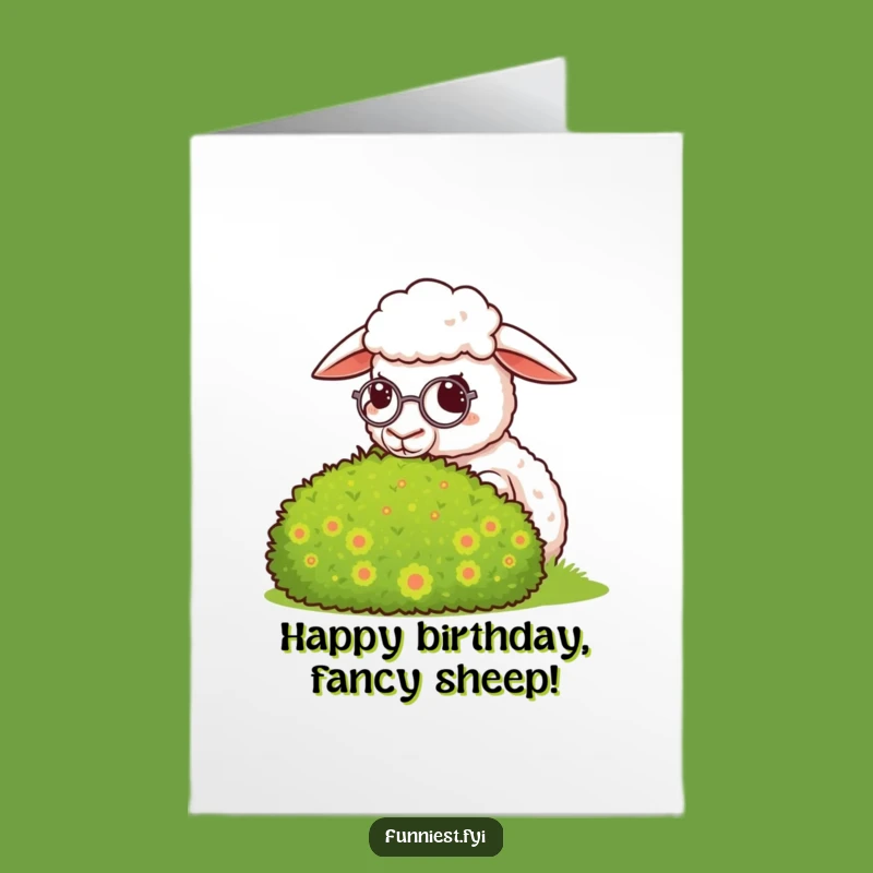 Free Printable Birthday Card: Smug Sheep Monocle - Funny Downloadable Dapper Gift