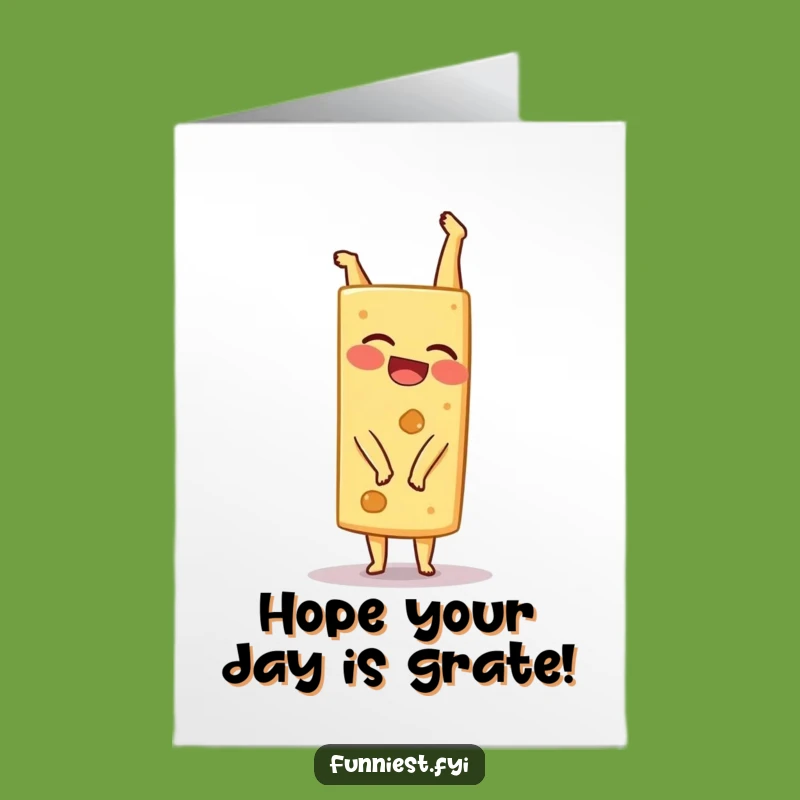 Free Printable Birthday Card: Giggling Cheese Handstand - Funny Downloadable Gift