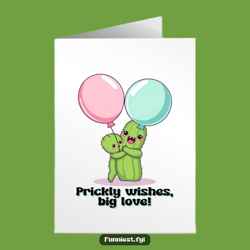 Free Printable Cactus Balloon Birthday Card - Funny DIY Downloadable Gift
