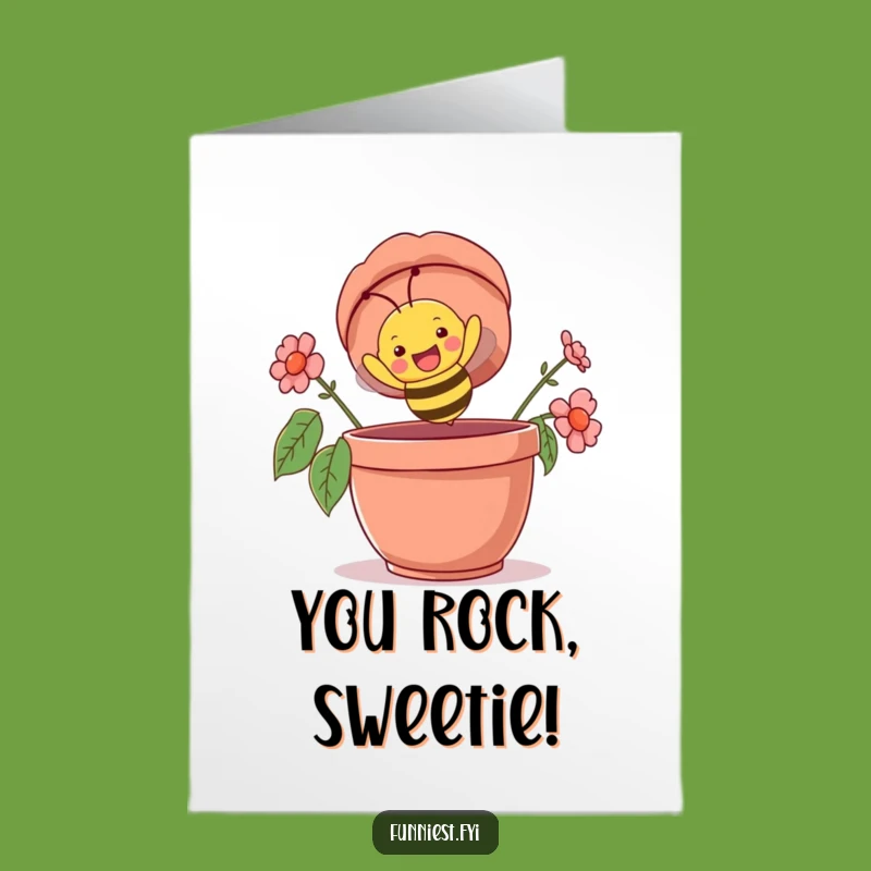 Free Printable Bee Congratulations Card - Humorous Upside Down Flowerpot Greeting