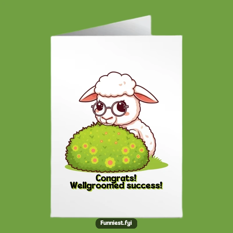 Free Printable Congrats Card: Smug Sheep Monocle - Funny Downloadable Sophisticated Gift