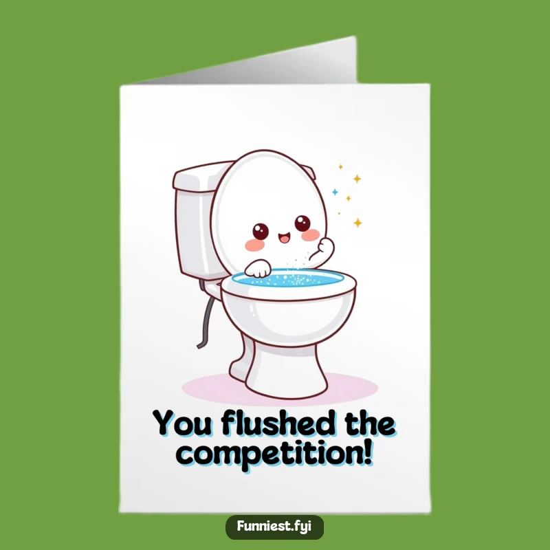 Free Printable Congrats Card: Toilet's Glitter Wish for Your Amazing Success!