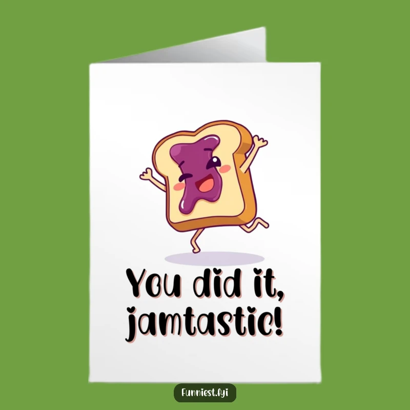 Free Printable Congrats Card: Toast Cartwheel Humor Downloadable Gift