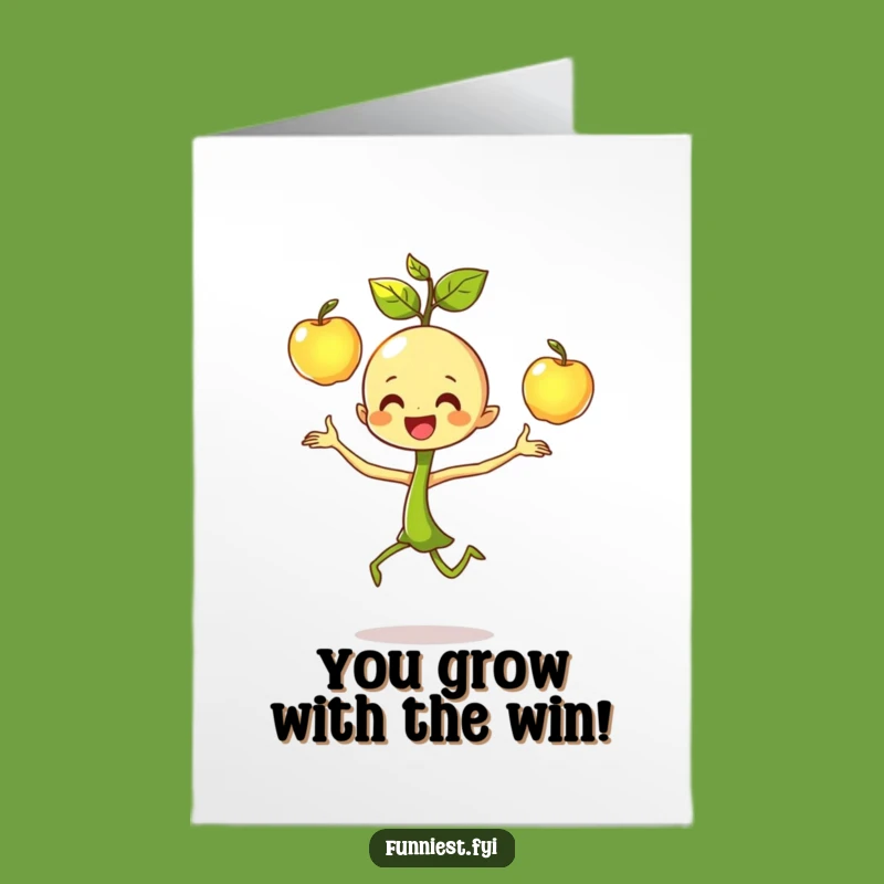 Free Printable Congrats Card: Sprout Juggler for Your Amazing Achievement!