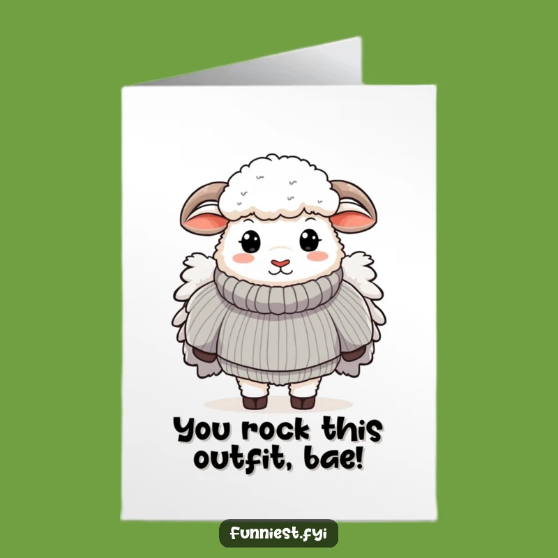 Free Printable Congrats Card: Sheep Sweater - Snuggle Up!