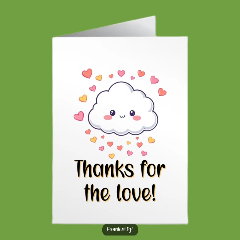 Free Printable Cloud Hearts Thank You Card: Express Gratitude with Laughter
