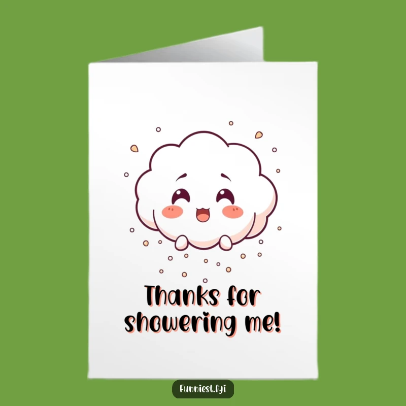 Free Printable Cloud Thank You Card: Raining Happy Thanks Downloadable Gift