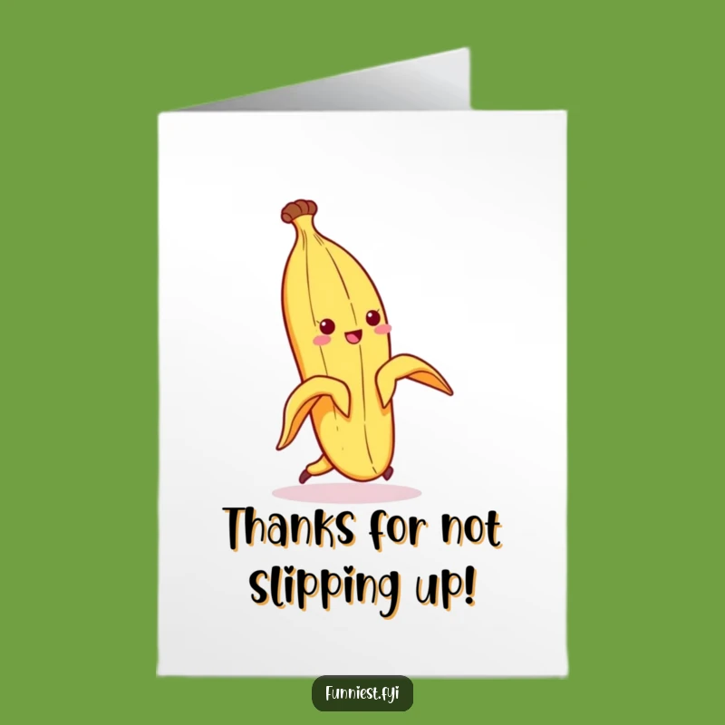 Free Printable Thank You Card: Banana Peel Oops - Humorous Downloadable Gift
