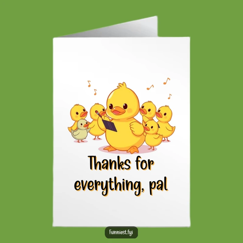 Funny Free Printable Thank You Card: Shy Duck Conductor! Charming Downloadable Gift