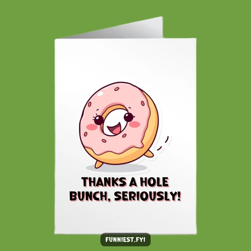 Free Printable Thank You Card: Funny Donut Rolling, Yummy Downloadable Gift!