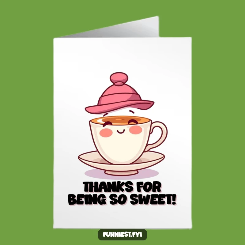Free Printable Thank You Card: Teacup Hat Funny Downloadable