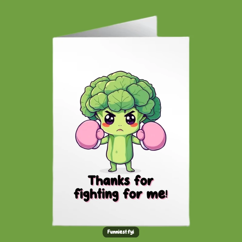 Free Printable Thank You Card: Broccoli Boxer Funny Downloadable