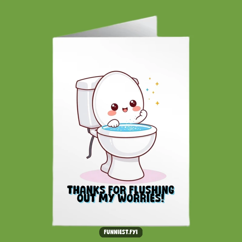 Free Printable Thank You Card: Toilet's Glitter Wish for Your Kindness!